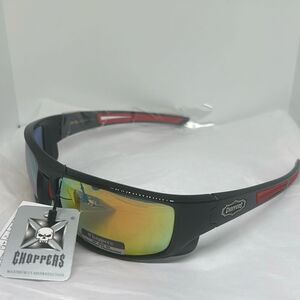 Choppers Model 6765 Wrap Sunglasses UV400 Protection Men’s Biker Style Mirrored